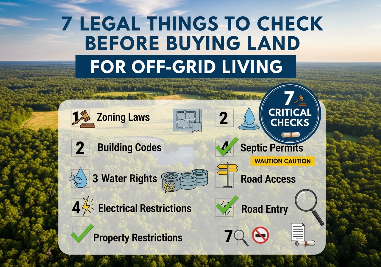 7 Legal Things To Check Before Buying Land For Off‑Grid Living