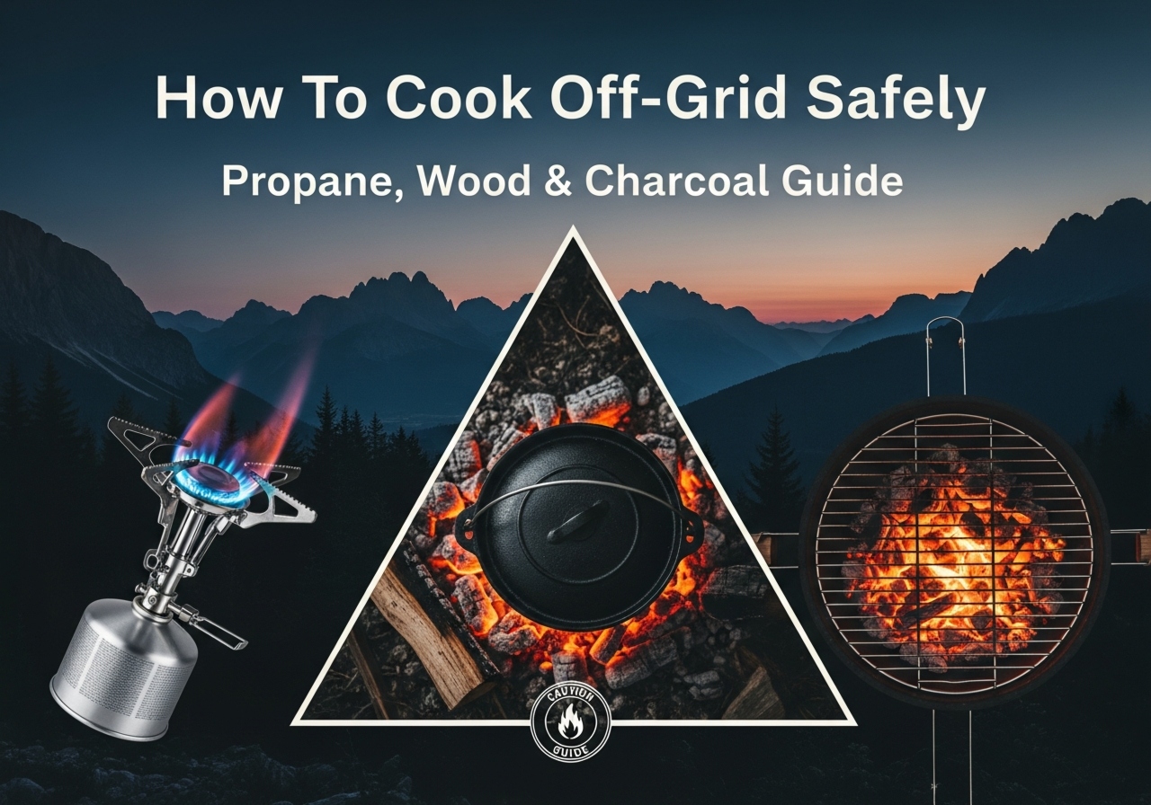 How To Cook Off-Grid Safely: Propane, Wood & Charcoal Guide