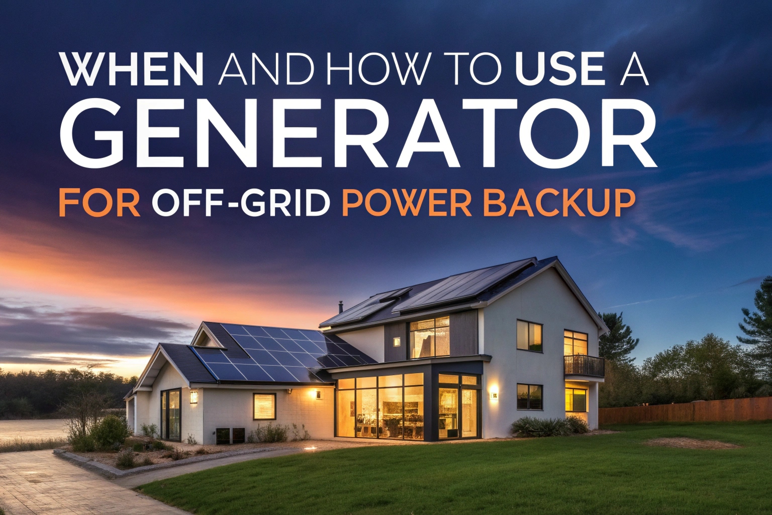 When And How To Use A Generator For Off‑Grid Power Backup