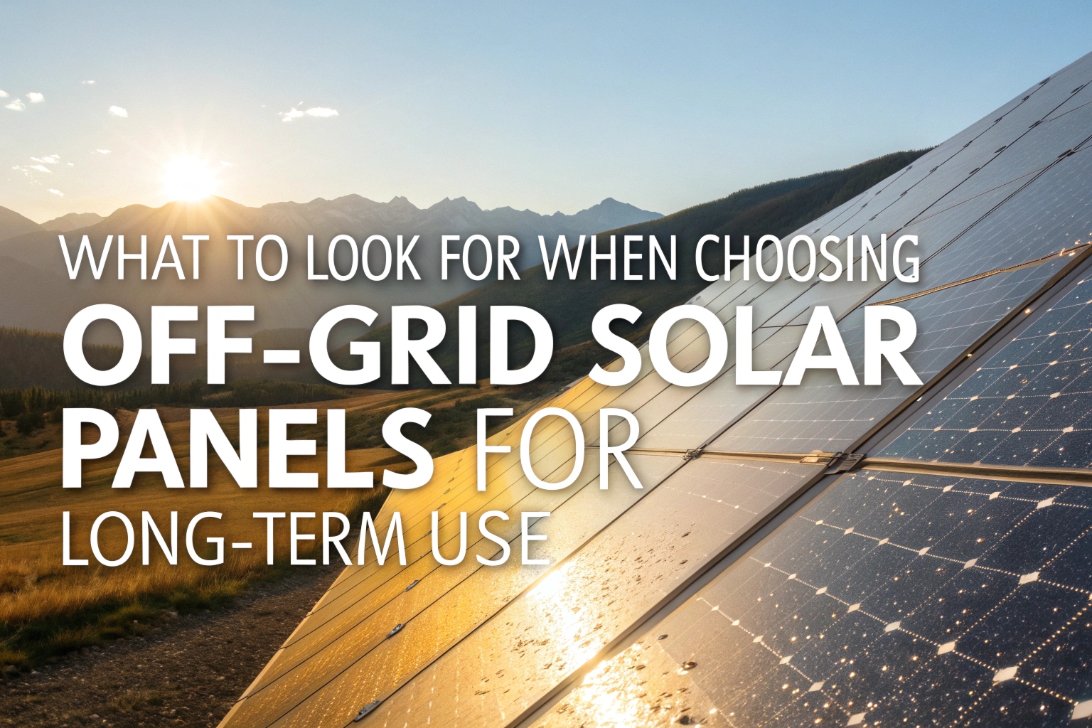 What To Look For When Choosing Off‑Grid Solar Panels For Long‑Term Use
